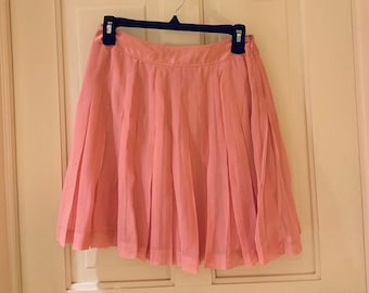 Boston Proper Vintage Y2K 2000s Pleated Pink Silk Skirt Size 4