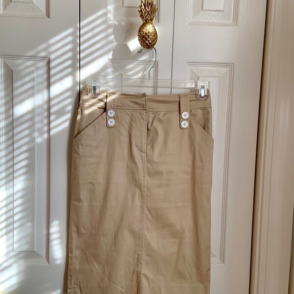 Vintage Tan Pencil Skirt