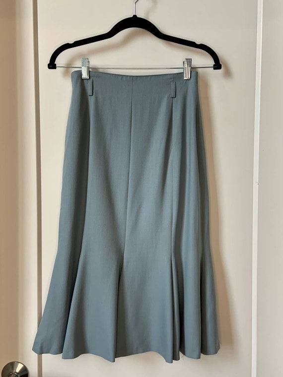 Escada Vintage Blue Pencil Skirt Size 34
