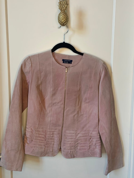 Boston Proper Vintage Y2K Pink Leather Jacket Size