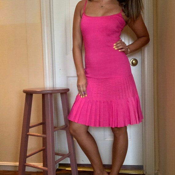 Elie Tahari Vintage Y2K Pink Fit and Flare Drop Waist Pleated Dress Size 4  - Etsy Ireland