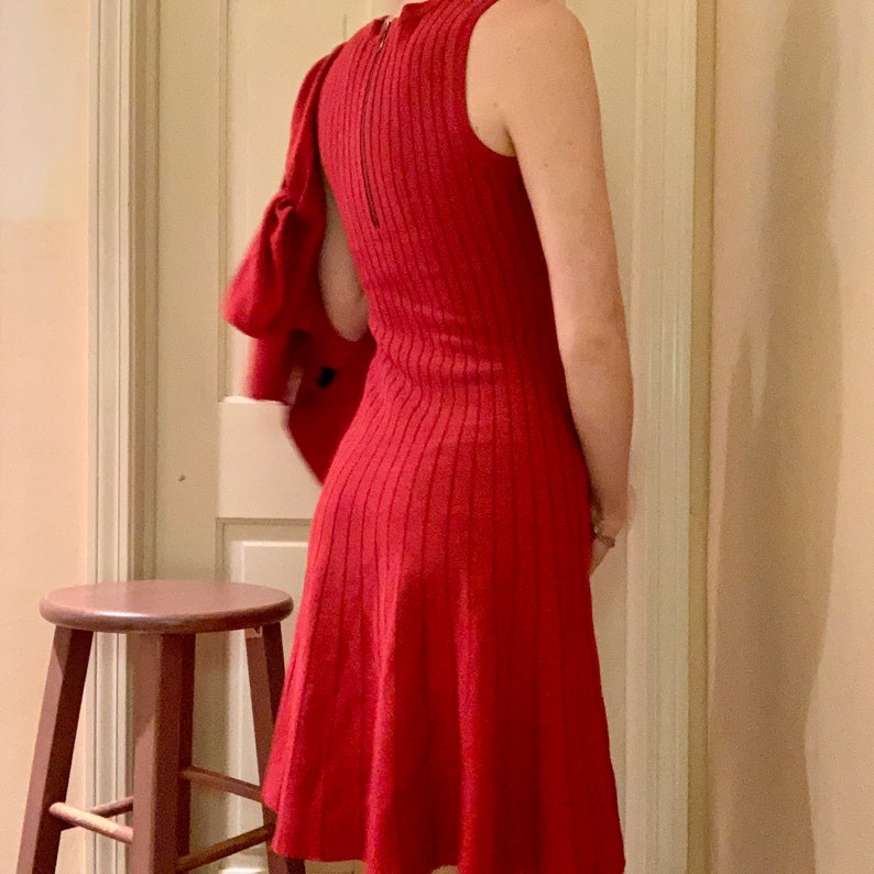 Vintage New With Tags Red Dress and Cardigan image 4