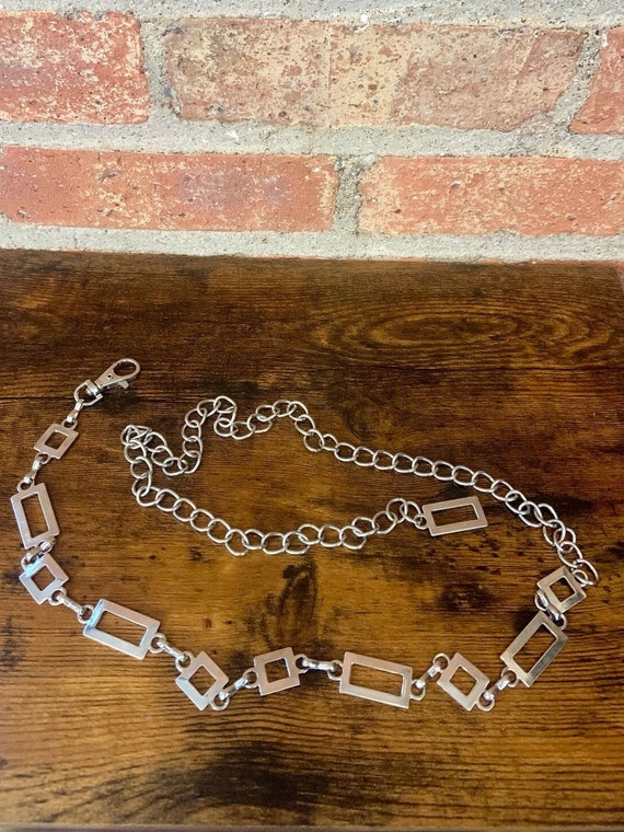 Vintage Silver Chain Link Belt - image 1