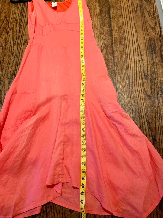 Sundance Y2K Vintage Linen Coral Sun Dress with P… - image 10