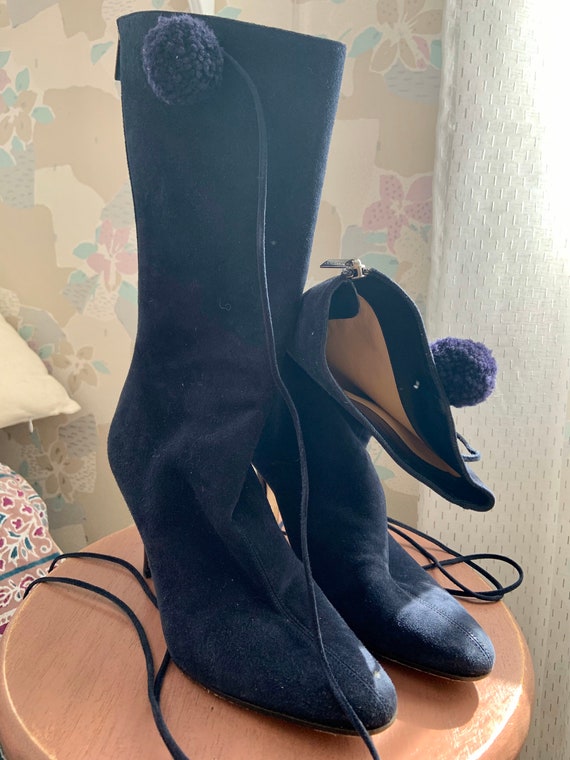 Vintage Jimmy Choo Navy Blue Boots