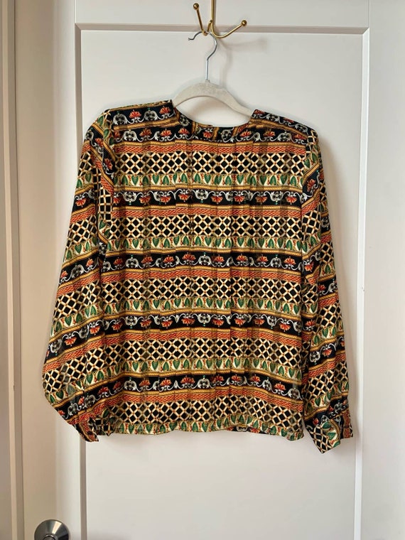 POET by Nicola Vintage Patterned Blouse Top Size 1