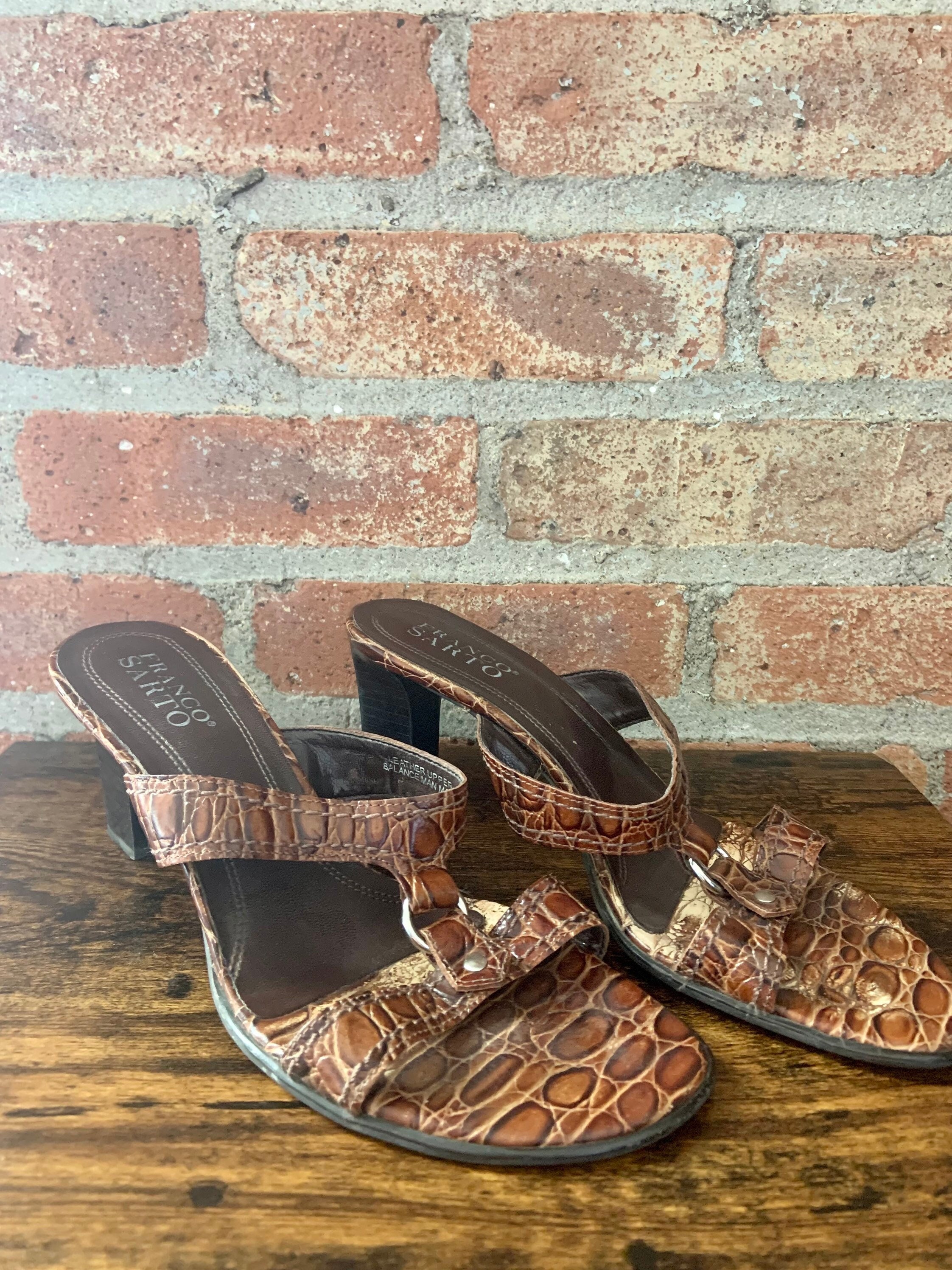 Sandales Compensées Frank Sarto L-Disbark - Talon En Rotin/paille, Bride Cheville, Taille 8 US - Occasion