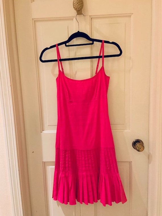 Elie Tahari Vintage Y2K Pink Fit and Flare Drop Waist Pleated Dress Size 4  - Etsy