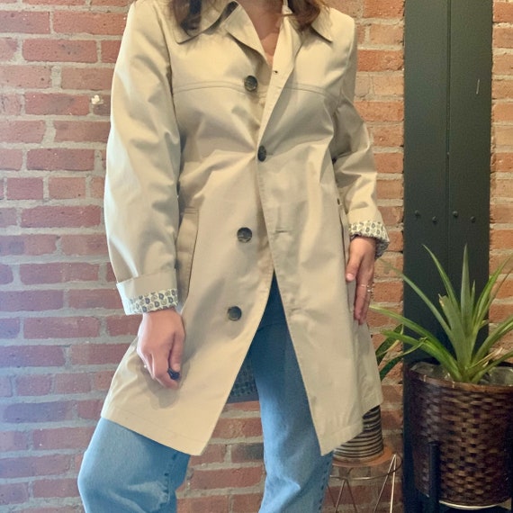 London Fog Vintage 1970s 70s Tan Trench Coat Size… - image 3