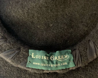 Louise Green Designer Vintage Floral Beret Black or Brown
