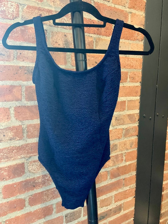 Vintage Mainstream Navy Blue One Piece Swimsuit