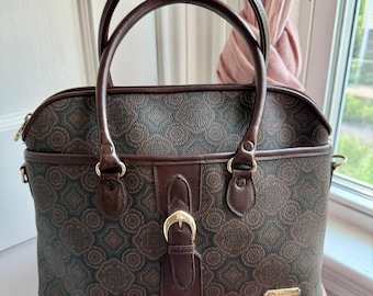 Liz Claiborne Vintage Y2K 2000s Leather Print Hand Bag