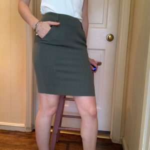 Vintage DKNY Olive Green Skirt image 2