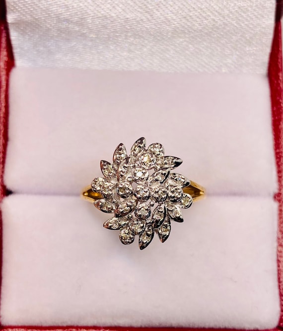 Gorgeous Vintage 10k Yellow Gold Natural Diamond R