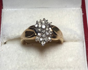 Vintage 14k Yellow Gold Natural Diamond Ring