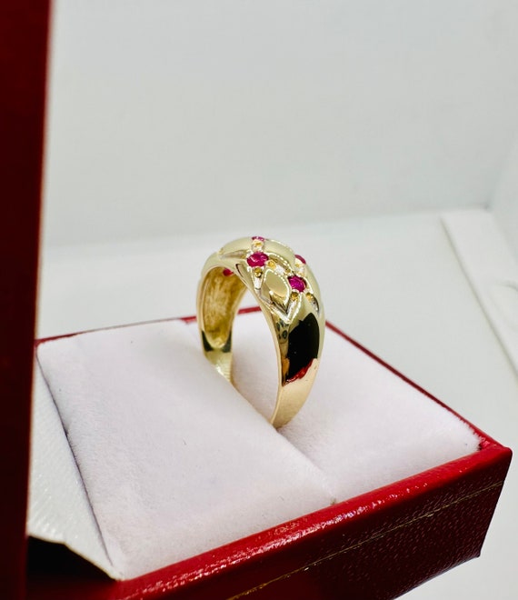 Gorgeous Vintage 14k Yellow Gold Natural  Rubies … - image 6