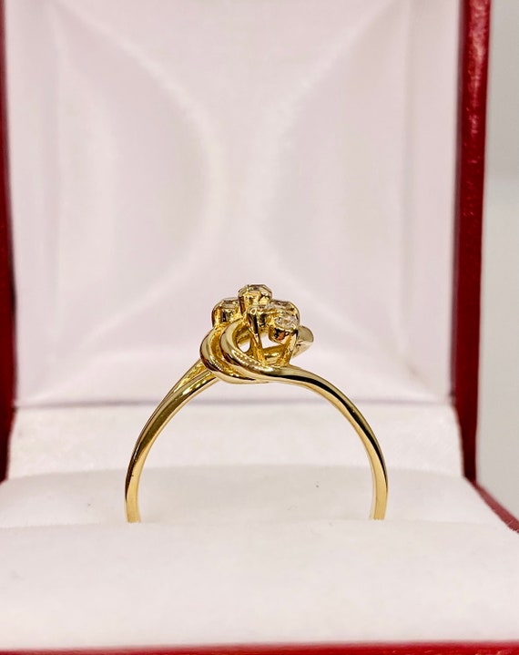 Stunning Vintage 14k Yellow Gold Natural Diamond … - image 5