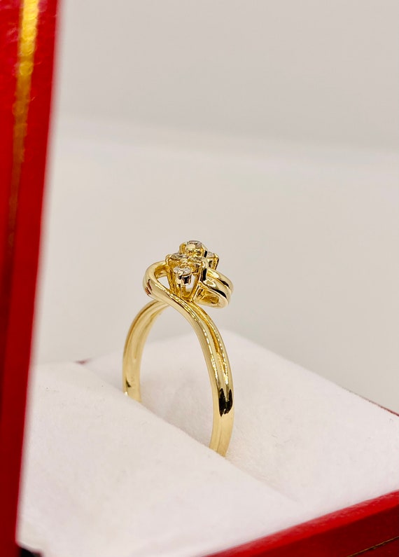 Stunning Vintage 14k Yellow Gold Natural Diamond … - image 6