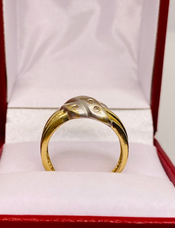 Beautiful Vintage 14k Yelow Gold Diamond Wedding … - image 5