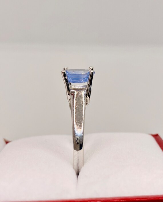 Beautiful  Vintage 14k  White Gold Natural Sapphi… - image 3