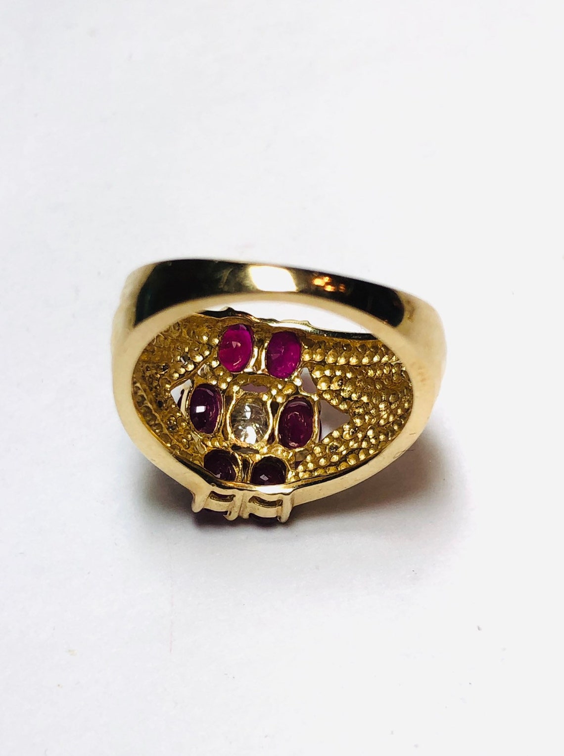 Gorgeous Vintage 14k Yellow Gold Diamond Natural Ruby Ring: | Etsy