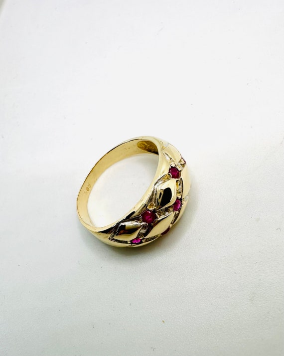 Gorgeous Vintage 14k Yellow Gold Natural  Rubies … - image 7