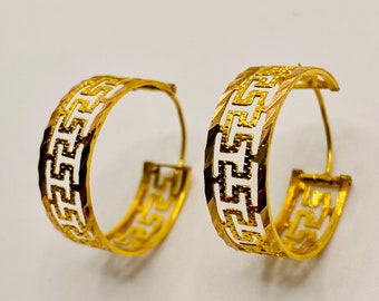 Vintage 14k Yellow  Gold  Hoop Earrings