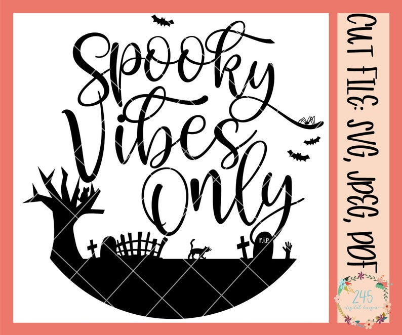 Download Svg Spooky Vibes Only Round Halloween Svg Halloween Sign ...