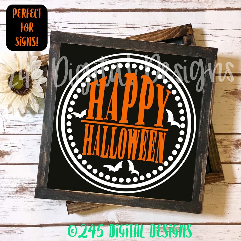 Download Happy Halloween Round SVG Files for Cricut Fall Round | Etsy