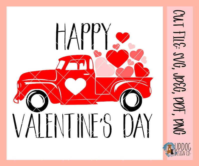 Download Red Truck Valentine SVG Vintage Truck Valentine Cut File ...