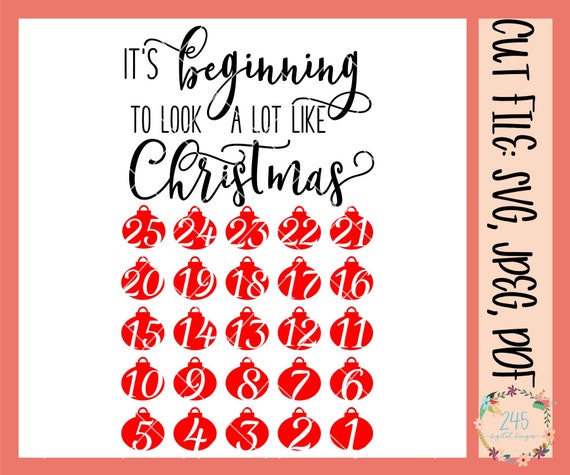 Download Free Christmas Countdown Svg Ornament Advent Calendar Svg Days Etsy SVG DXF Cut File