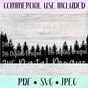 Forest Silhouette SVG, Pine Trees SVG, Camping Sign Svg, Forest Clipart, Background Svg, Forest Vector, Forest Cut File, Tree Files, PDF