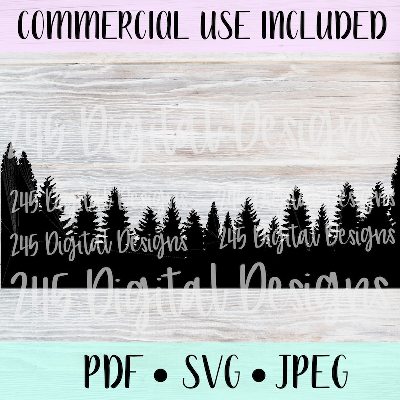 Download Forest Silhouette SVG Pine Trees SVG Camping Sign Svg | Etsy