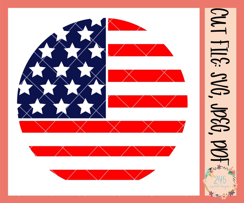 Download Round American Flag SVG File Usa Flag Svg US Flag Svg | Etsy