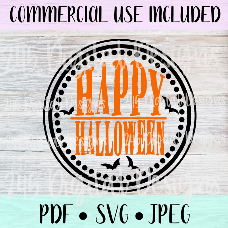 Download Happy Halloween Round SVG Files for Cricut Fall Round | Etsy