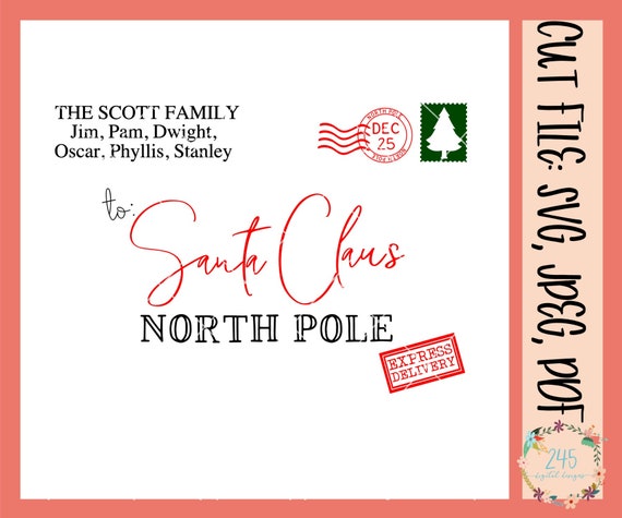 Download Letter To Santa Svg Santa Envelope Sign Svg Santa Letter Etsy