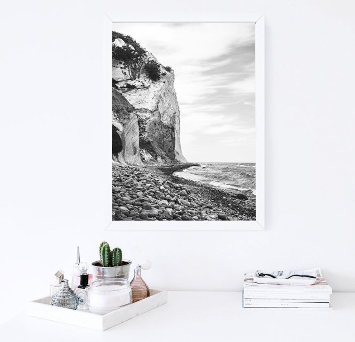 Beach Art Print Black & White Beach Print Beach Photo Etsy