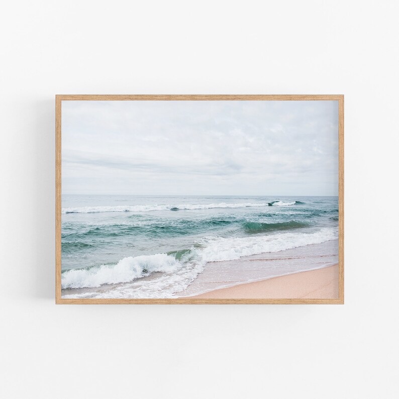Horizontal Beach Art Print Pastel Beach Wall Art Ocean Etsy
