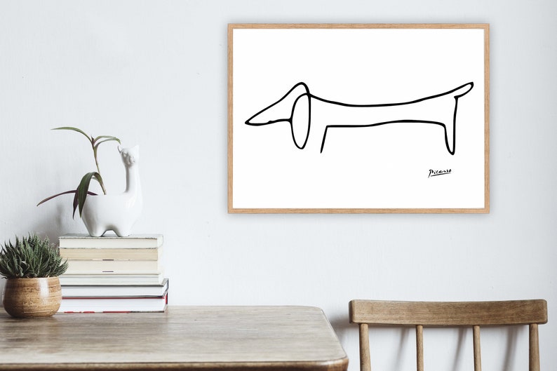 Picasso Dog Art Print Picasso Dog Print One Line Drawing | Etsy