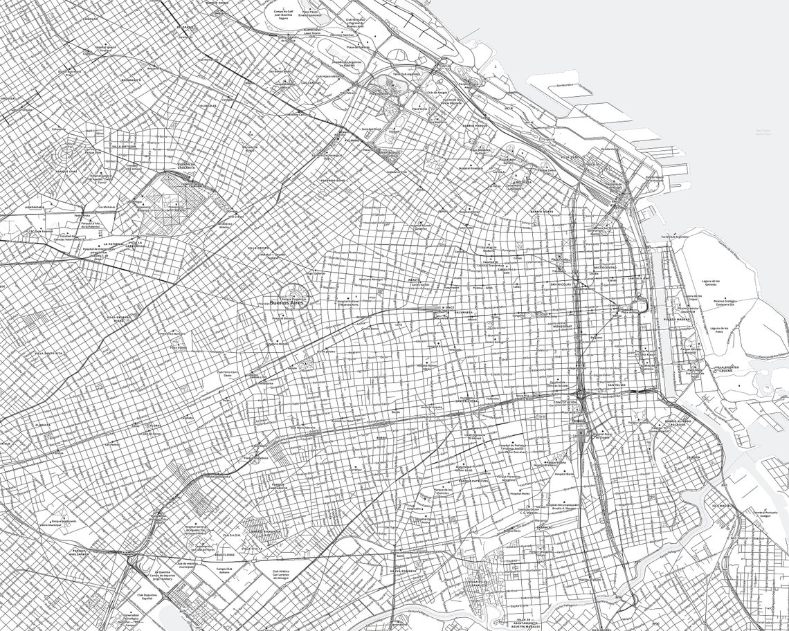 Buenos Aires Map Print Buenos Aires Map Map Of Buenos Aires | Etsy