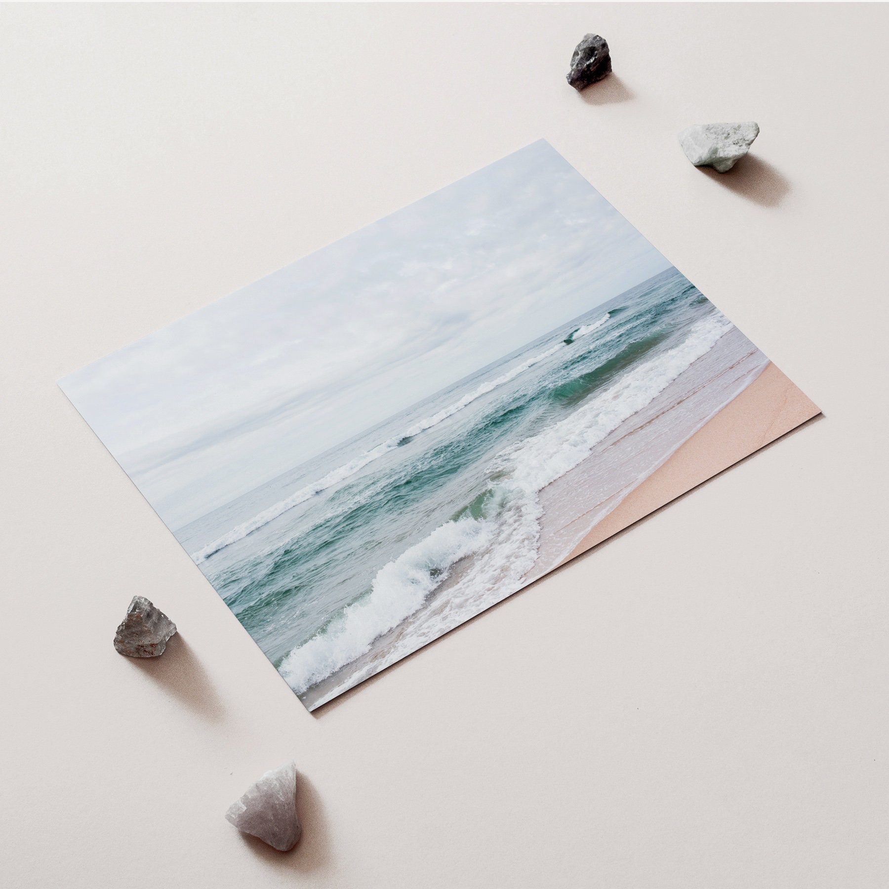 Horizontal Beach Art Print Pastel Beach Wall Art Ocean Etsy