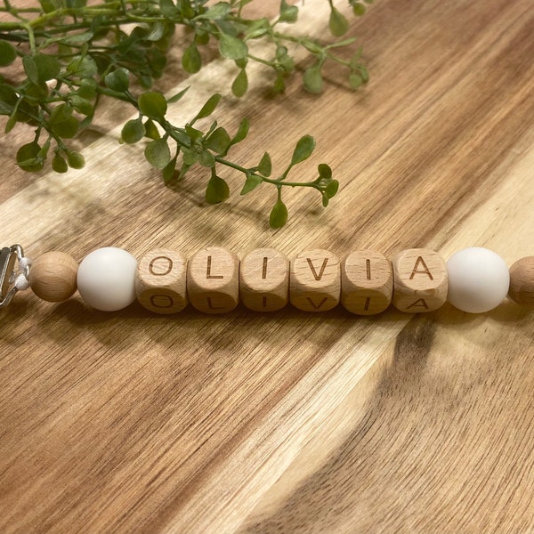 Wood Pacifier Clip Etsy