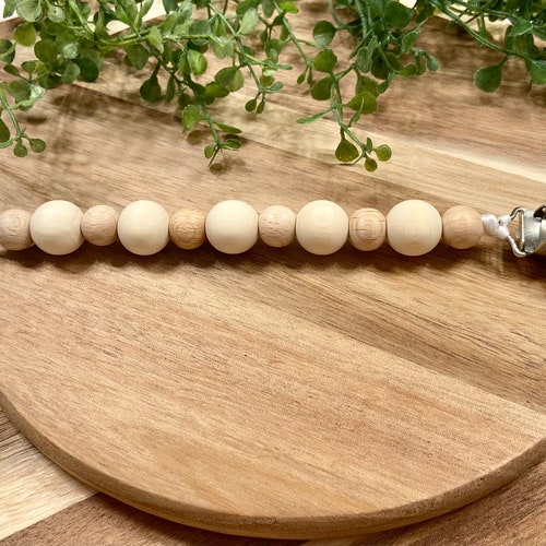 Paci Clip Wooden Gender Neutral Binky Clip Dummy Clip Etsy