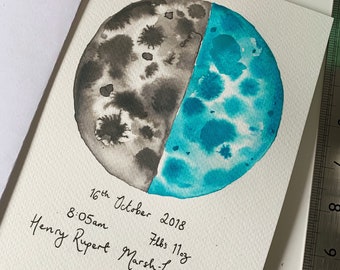 A5 Customised Handpainted Moon Artwork