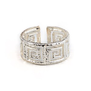 Greek key silver ring, Greek key ring, Greek key jewelry, Greek ring, Handmade greek jewelry, Greece key band, Gift for wife, Gift for women