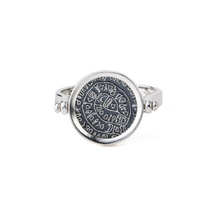 Phaistos Disc Coin Ring, Flip Coin Ring, Greek Coin, Handmade Silver Ring, Antique ring, Ancient Greek Jewelry