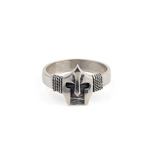 Spartan Helmet Silver Ring, Spartan Ring Men, Spartan Shield Ring, Handmade Men&#39;s Ring, Statement Men&#39;s Jewelry, Gift for Him