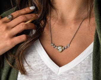 Collier Athéna en or massif 14 carats, collier pièce de monnaie grecque antique fait main, collier déesse grecque, bijoux anciens, cadeau pour elle