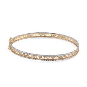 Greca Bangle Bracelet – 14K Gold, Greek Key Bracelet, Meander Bracelet, Ancient Greek Jewelry, Luxury Bracelet from Greece