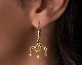 Gold Bee Earrings Ancient Greek Dainty Dangle Earrings Malia Honey Bees Minoan Jewelry Gift for her Birthday Gifts for Her